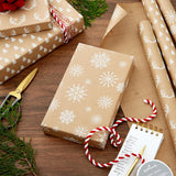 Hallmark Kraft Christmas Wrapping Paper, 3 Rolls (Trees, Antlers, Snowflakes), 90 Sq Ft – view 2