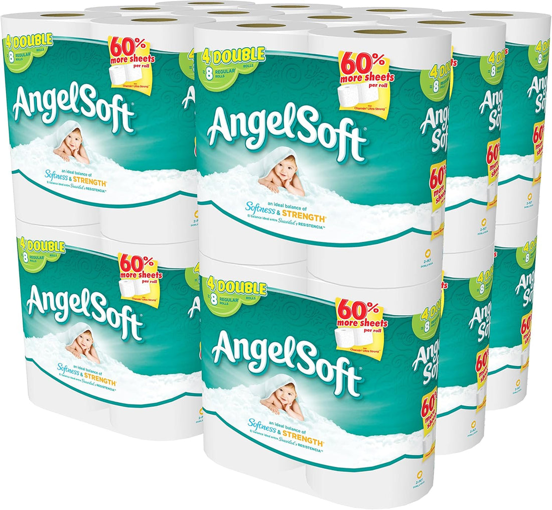 Angel Soft 48 Double Rolls Bath Tissue, 4 Count (Pack of 12)