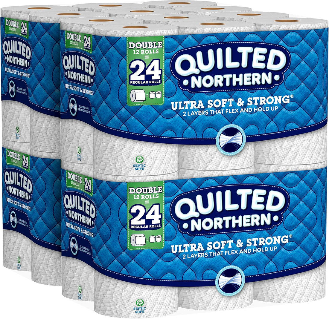 Quilted Northern Ultra Soft & Strong Toilet Paper, 48 Double Rolls, 48 = 96 Regular Rolls,12 Count (Pack of 4)