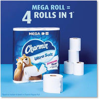 Charmin Ultra Soft Toilet Paper, 2-Ply, 224 Sheets, 18 mega Rolls (08797)