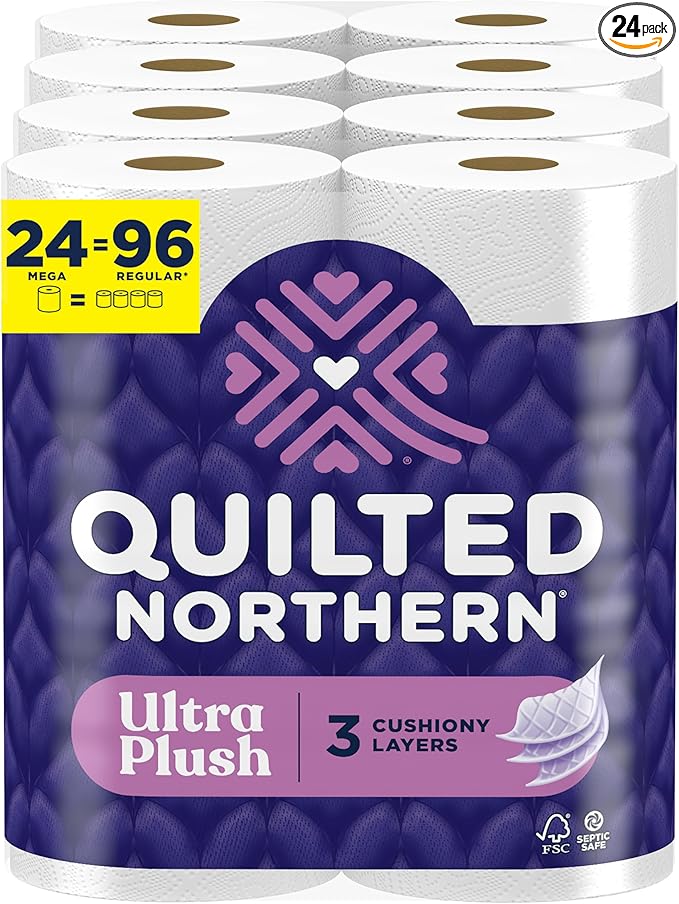 Quilted Northern Ultra Plush 3-Ply Toilet Paper, 24 Mega Rolls
