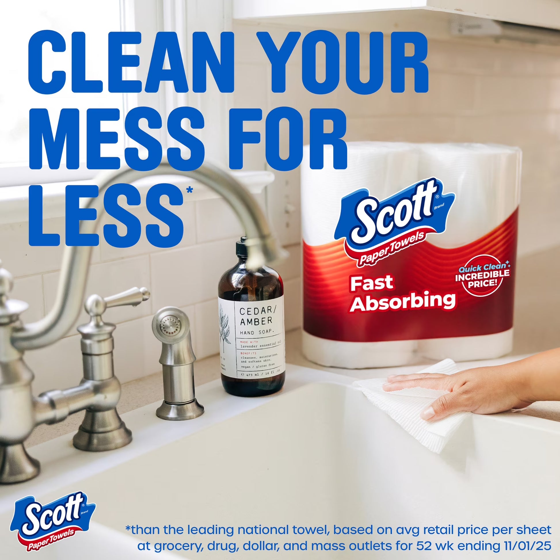 Scott Paper Towels, 12 Double Rolls, Choose A Sheet