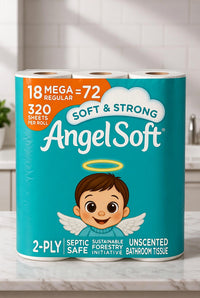 Angel Soft Toilet Paper – 18 Mega Rolls (Equal to 72 Regular Rolls) | Soft & Strong Bath Tissue