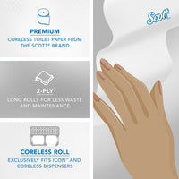 Scott Essential Coreless Standard Roll Toilet Paper, 36-Roll Case