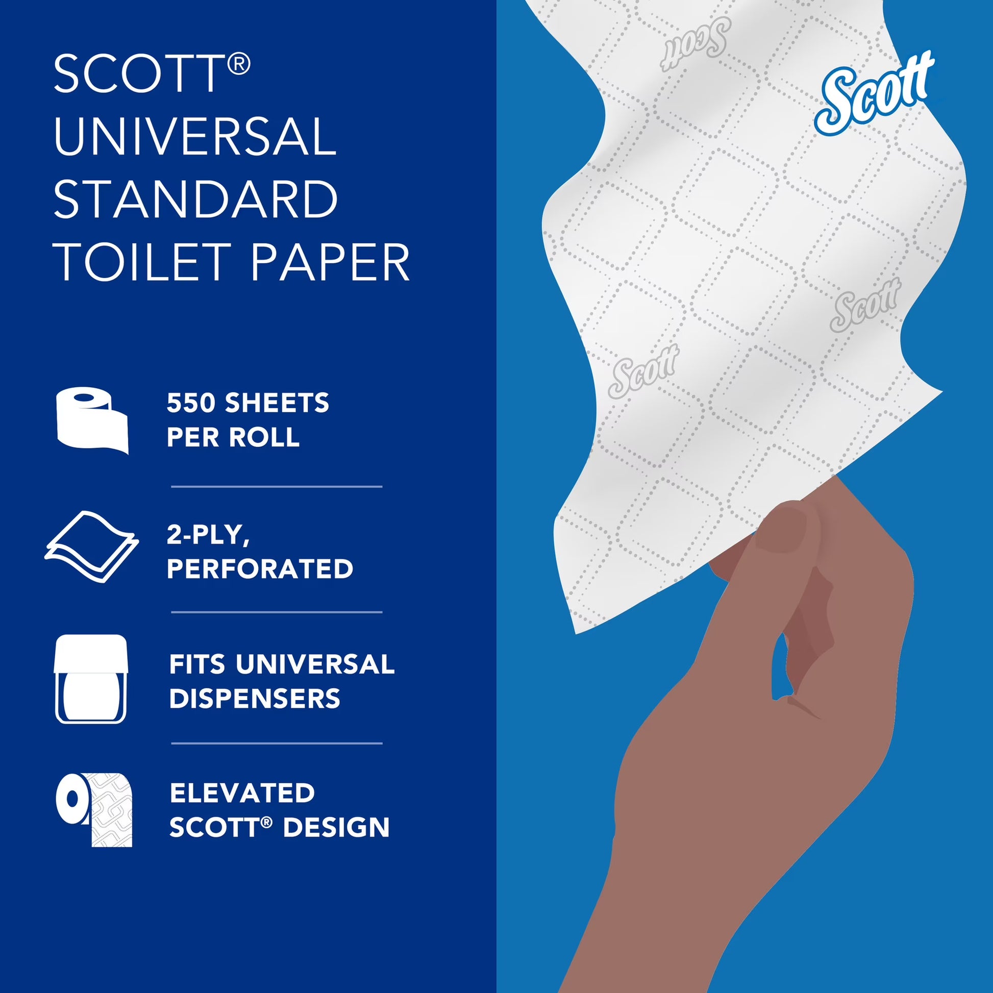 Scott Professional Standard Roll Toilet Paper, 80-Roll Case, 550 Sheets