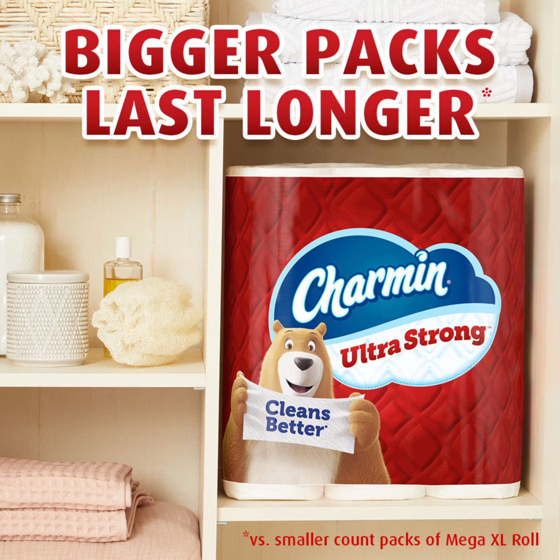 Charmin Ultra Strong Toilet Paper, 6 Mega XL Rolls