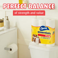 Charmin Essentials Strong Toilet Paper, 12 Mega Rolls (4-Pack, 48 Rolls Total)