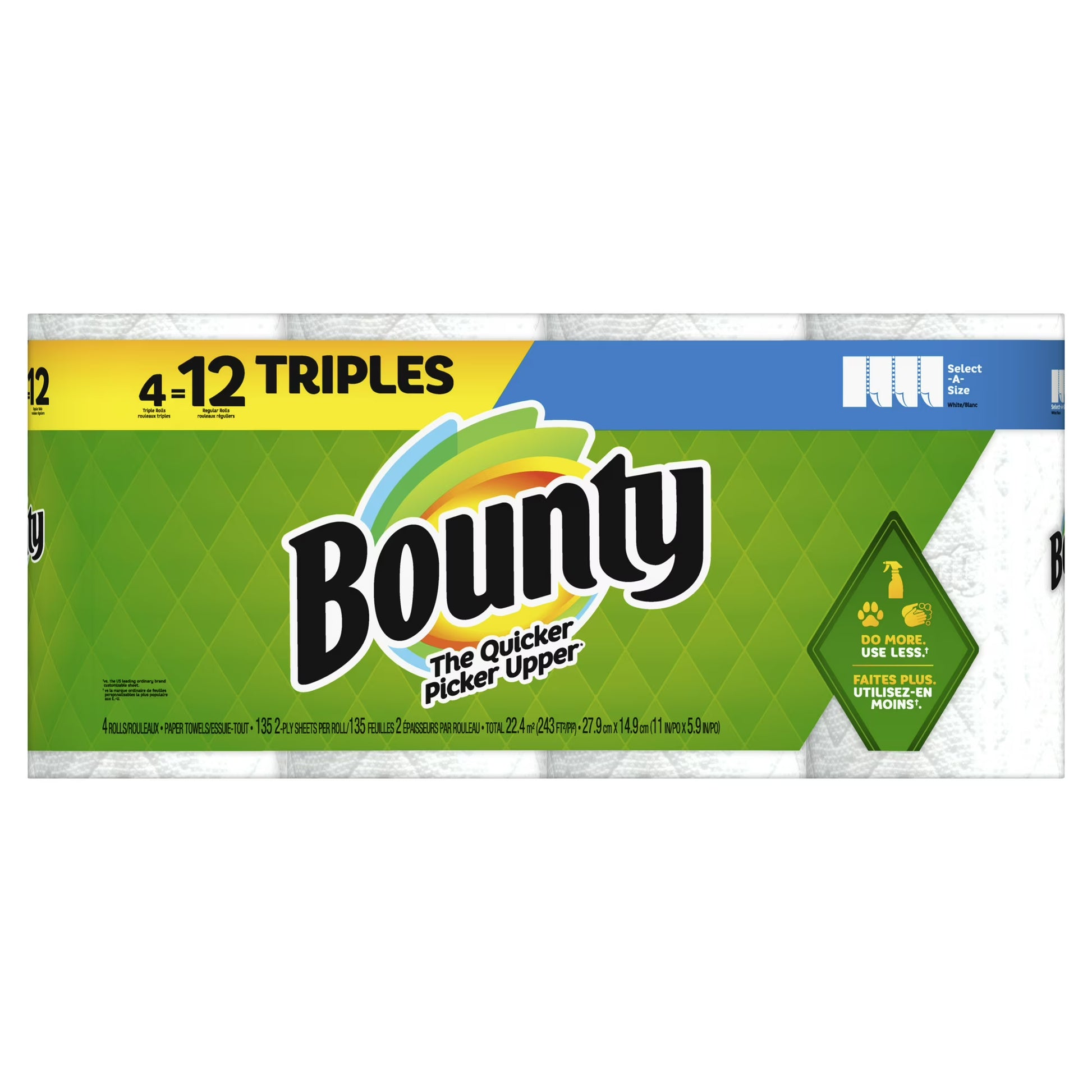 Bounty Select-A-Size Paper Towels, 4 Triple Rolls