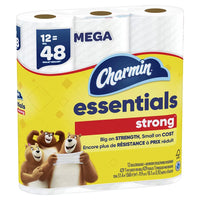 Charmin Essentials Strong Toilet Paper, 12 Mega Rolls