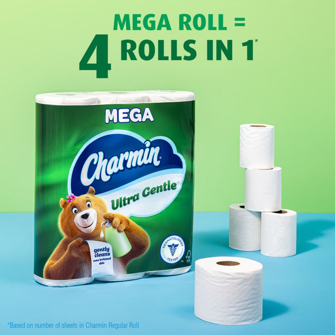 Charmin Ultra Gentle Lotion Toilet Paper, 18 Mega Rolls
