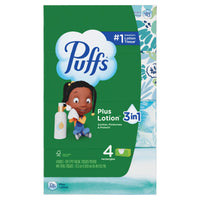 Puffs Plus Lotion Facial Tissue, 4 Family Boxes