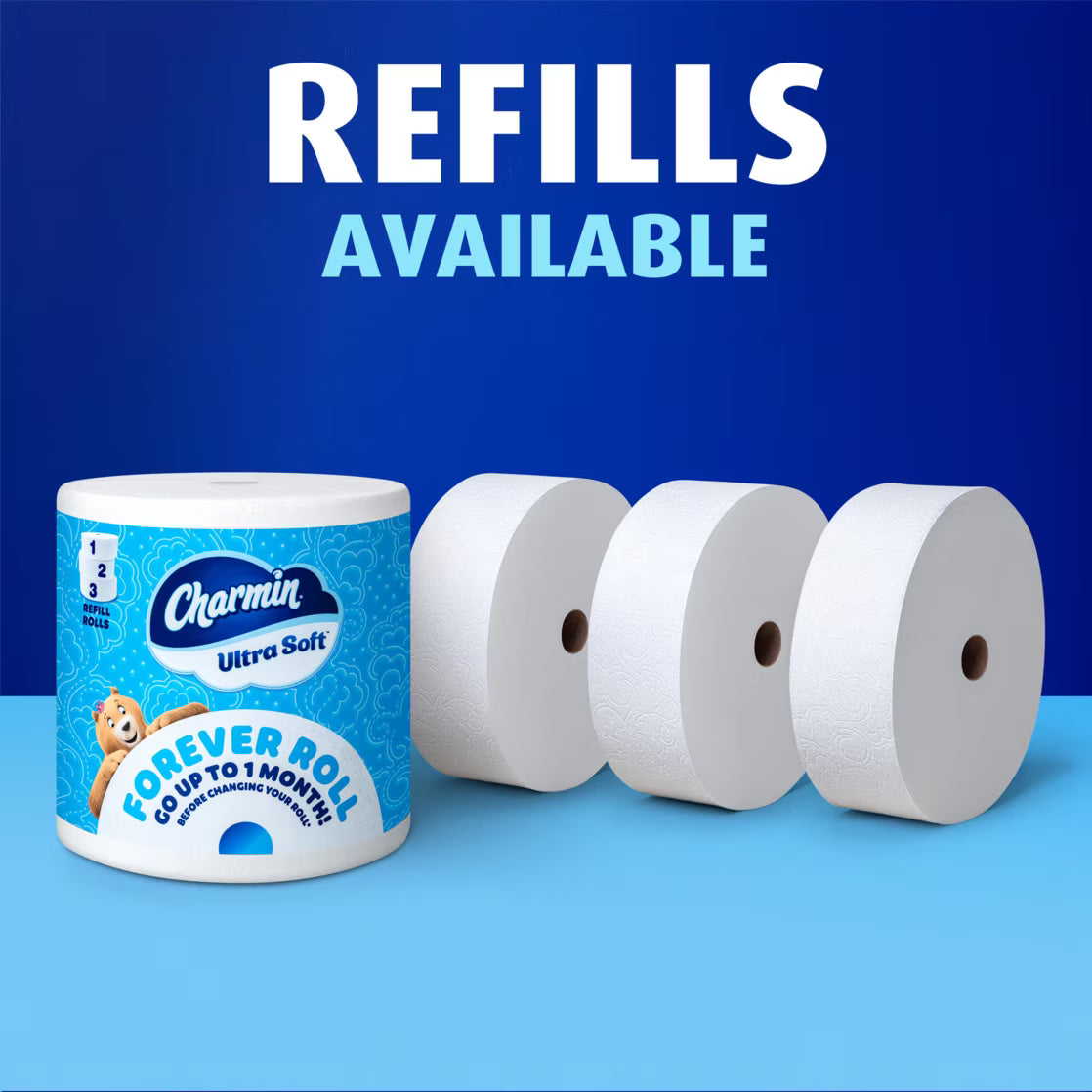 Charmin Ultra Soft Forever Roll Starter Kit, Holder + 2 Giant Rolls