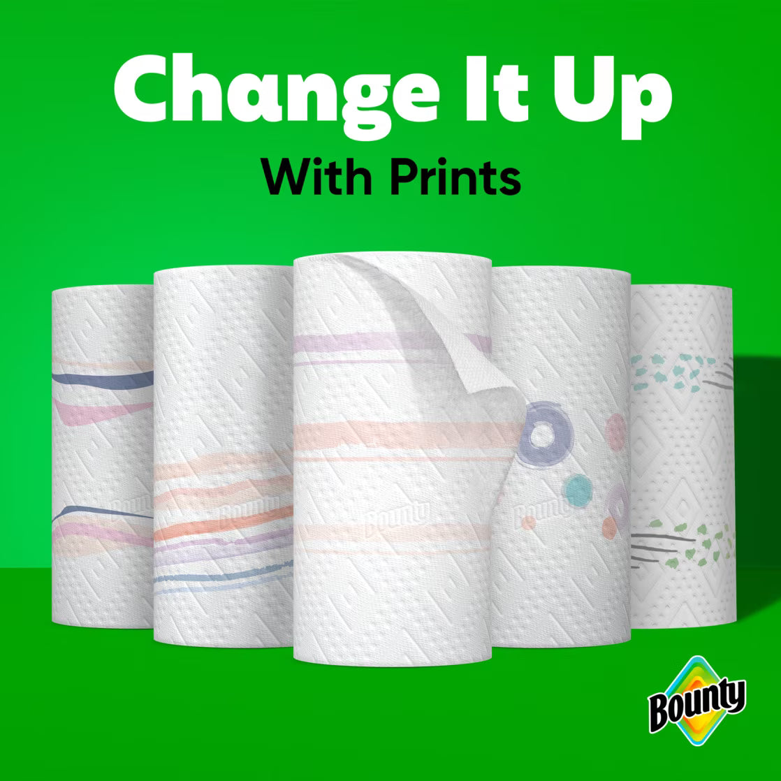 Bounty Select-A-Size Paper Towels, Print, 6 Double Rolls