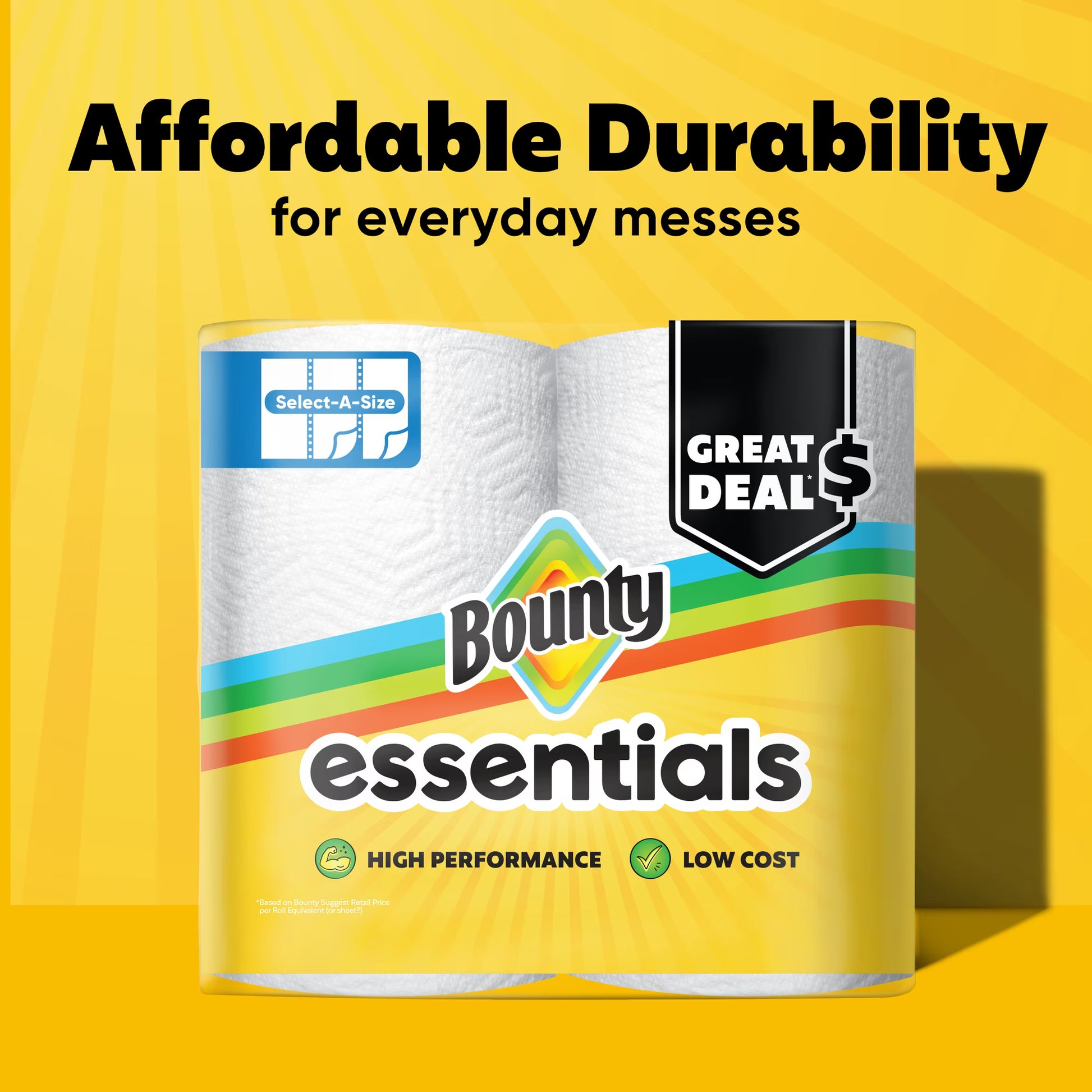 Bounty Essentials Select-A-Size Paper Towels, 12 Double Rolls