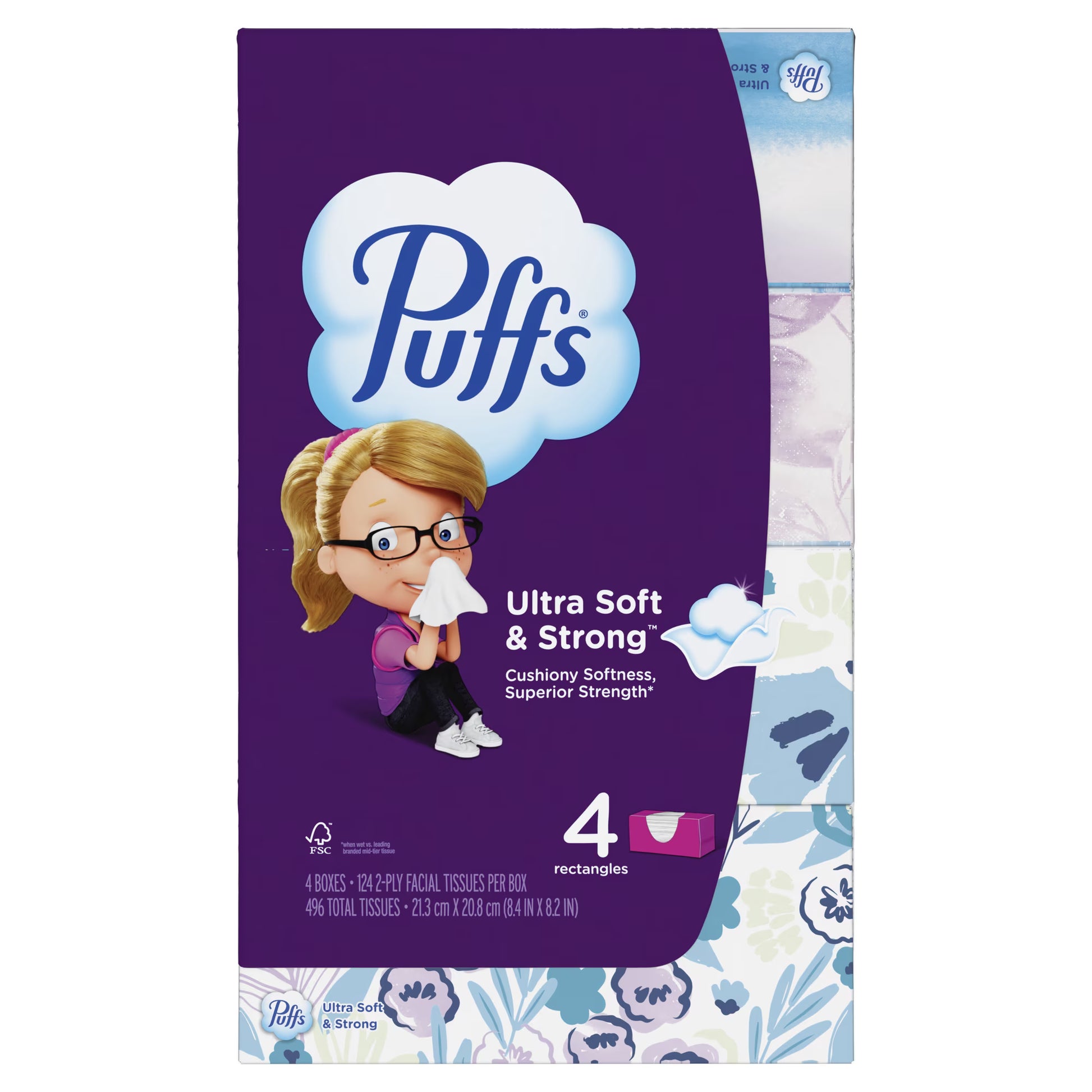 Puffs Ultra Soft Facial Tissues, 6-Pack Case (24 Boxes Total)