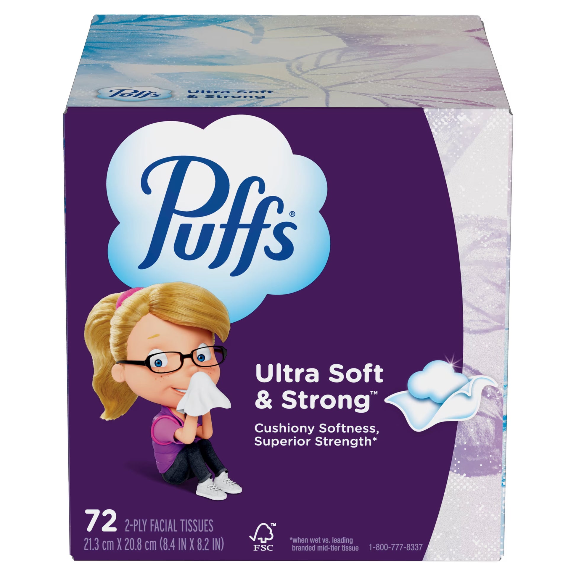 Puffs Ultra Soft Facial Tissues, 18-Box Case, Cube Boxes