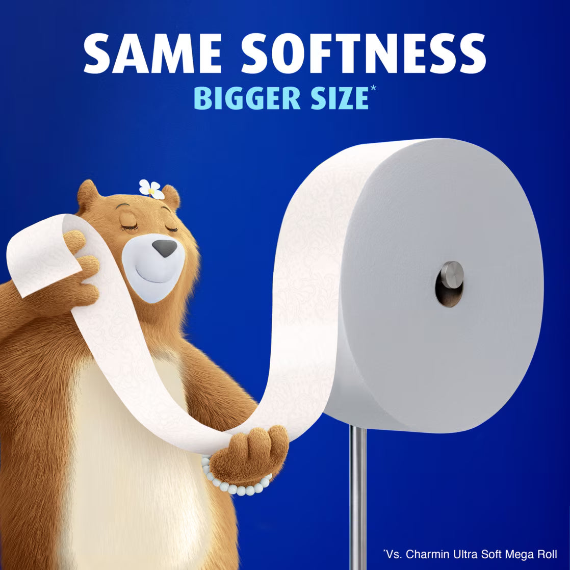 Charmin Ultra Soft Forever Roll Starter Kit, Holder + 2 Giant Rolls