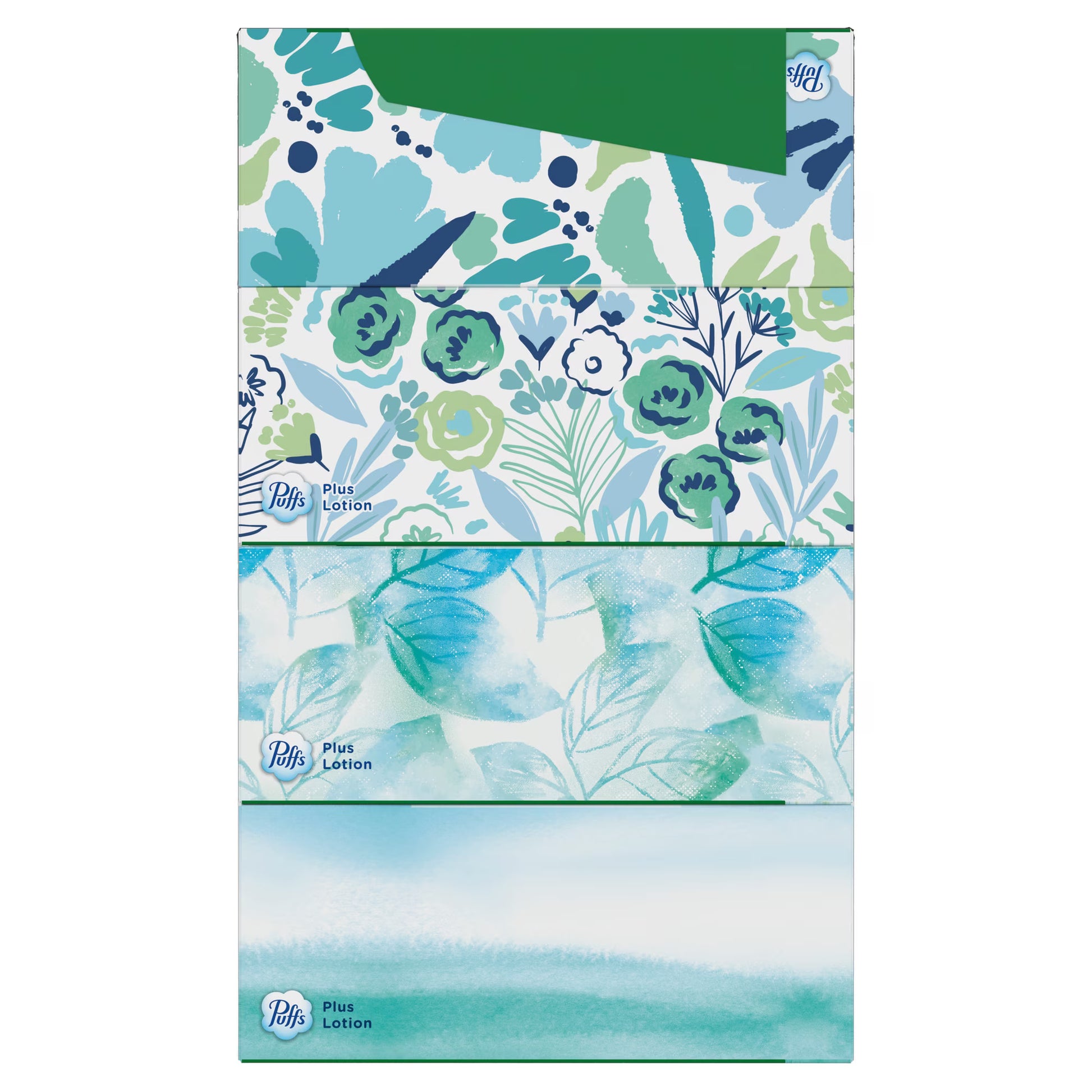 Puffs Plus Lotion Facial Tissues, 4-Pack Family Boxes