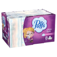 Puffs Ultra Soft Facial Tissues, 8 Family Size Boxes