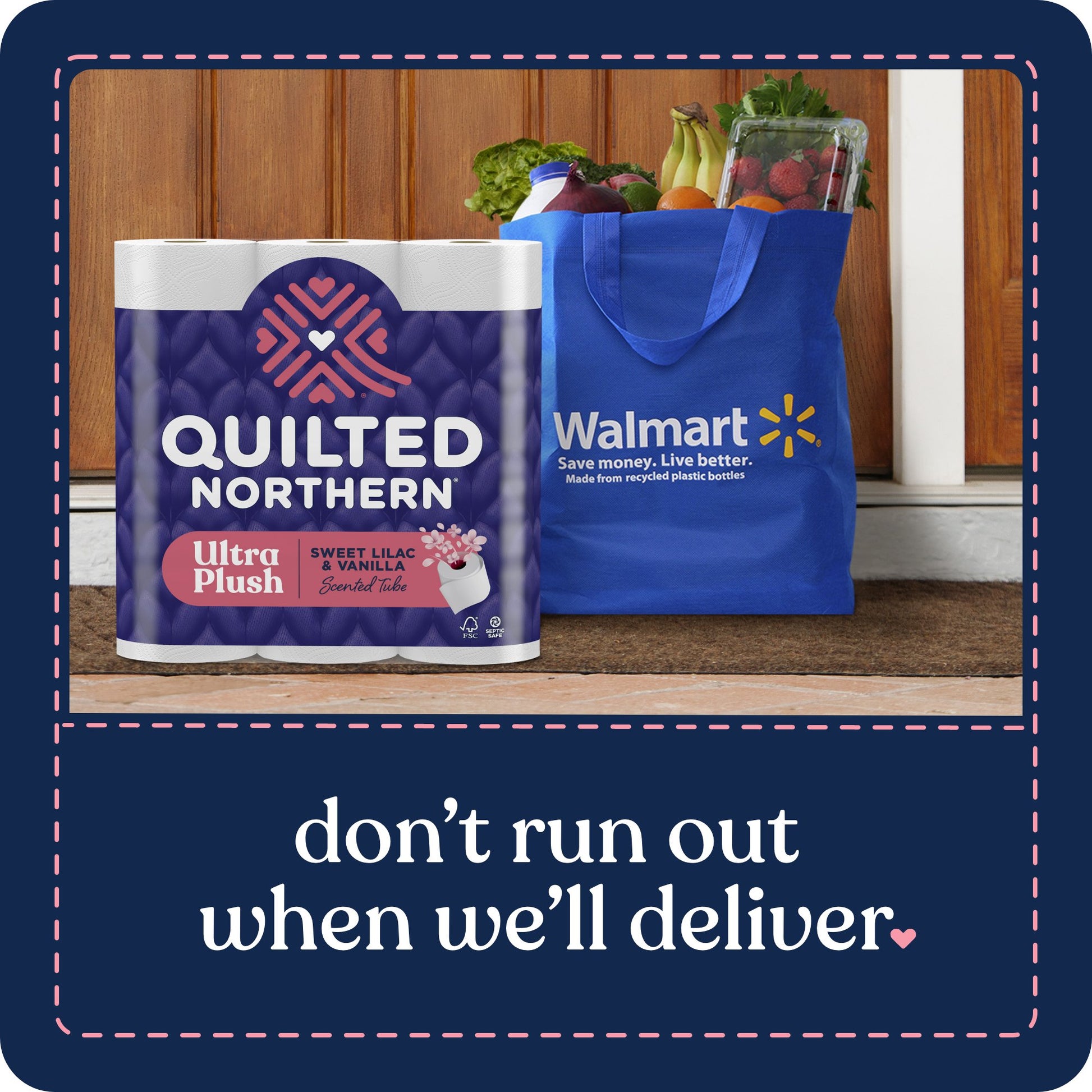 Quilted Northern Ultra Plush Toilet Paper, Sweet Lilac & Vanilla Scented Tube, 12 Mega Rolls