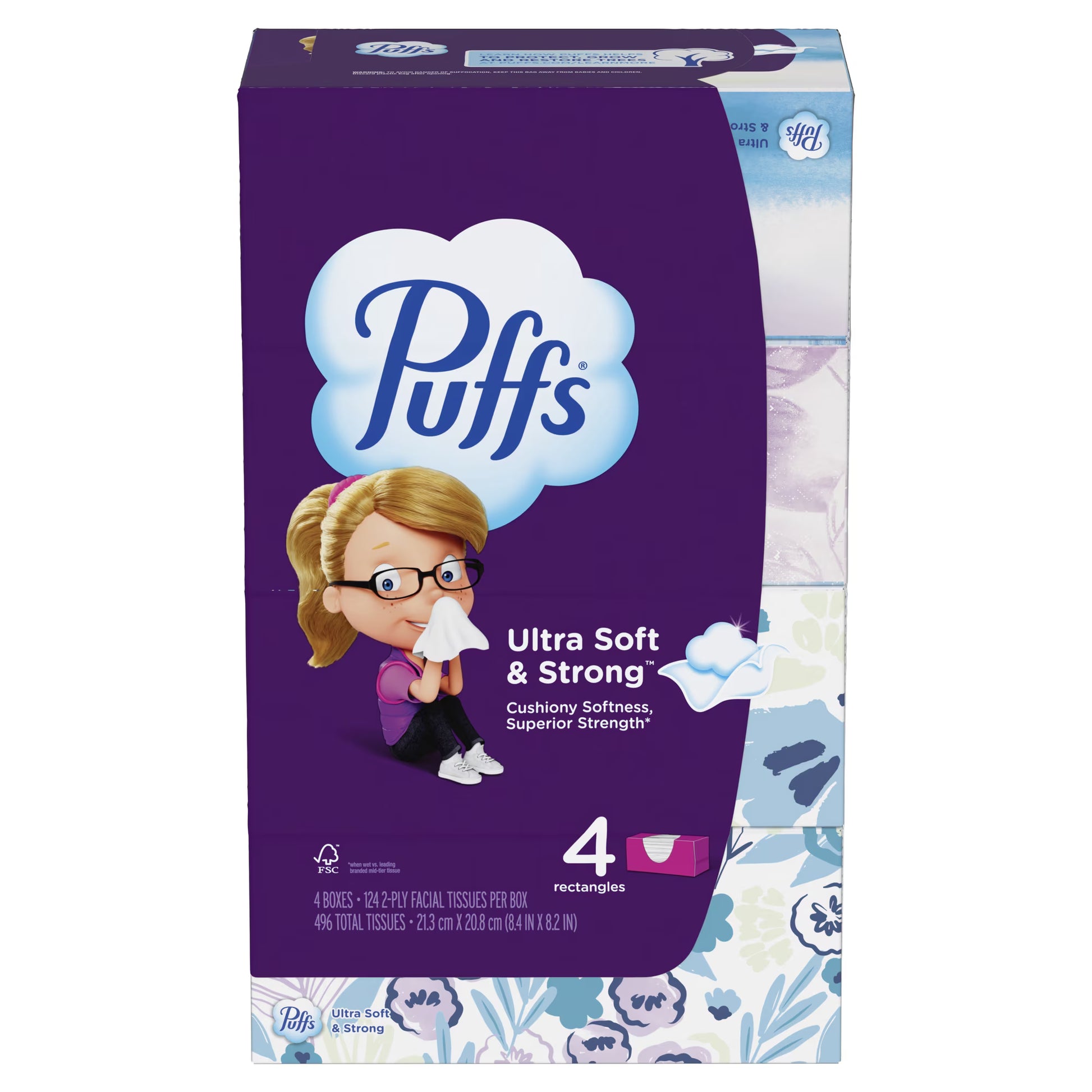 Puffs Ultra Soft Facial Tissues, 6-Pack Case (24 Boxes Total)