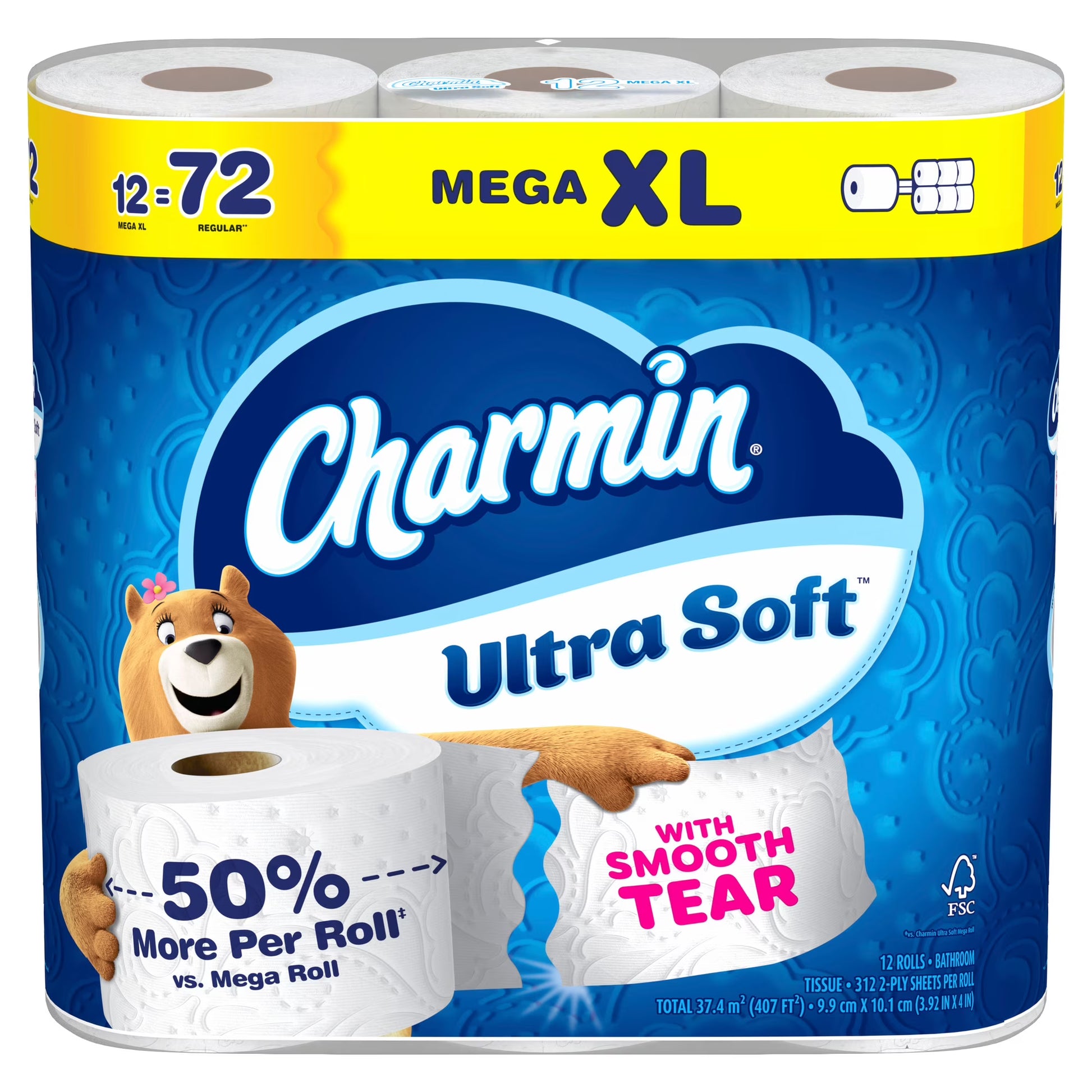 Charmin Ultra Soft Toilet Paper, 12 Mega XL Rolls
