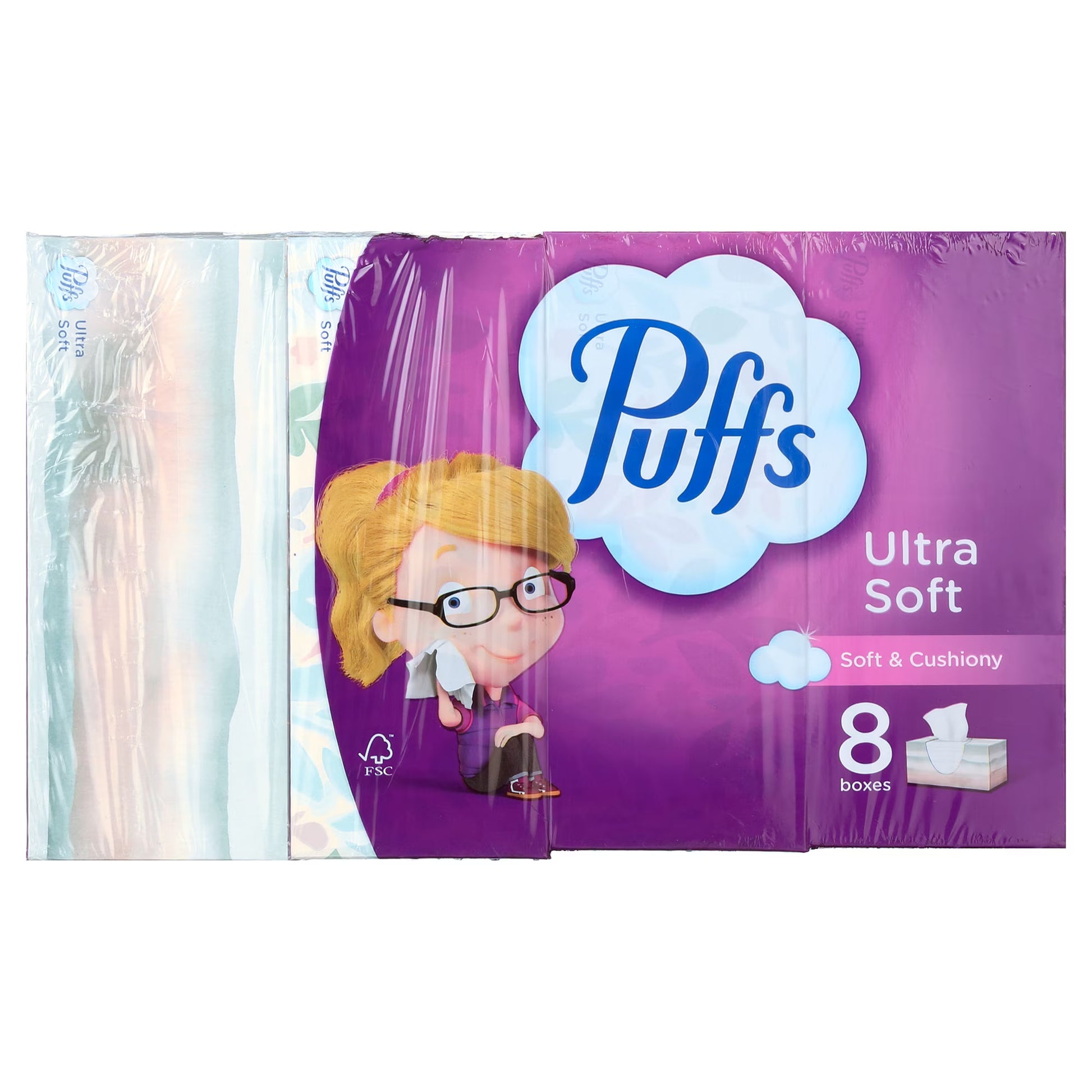 Puffs Ultra Soft Facial Tissues, 8 Family Size Boxes