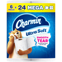 Charmin Ultra Soft Toilet Paper, 4-Pack (24 Mega Rolls Total)