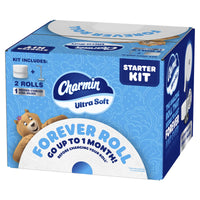 Charmin Ultra Soft Forever Roll Starter Kit, Holder + 2 Giant Rolls