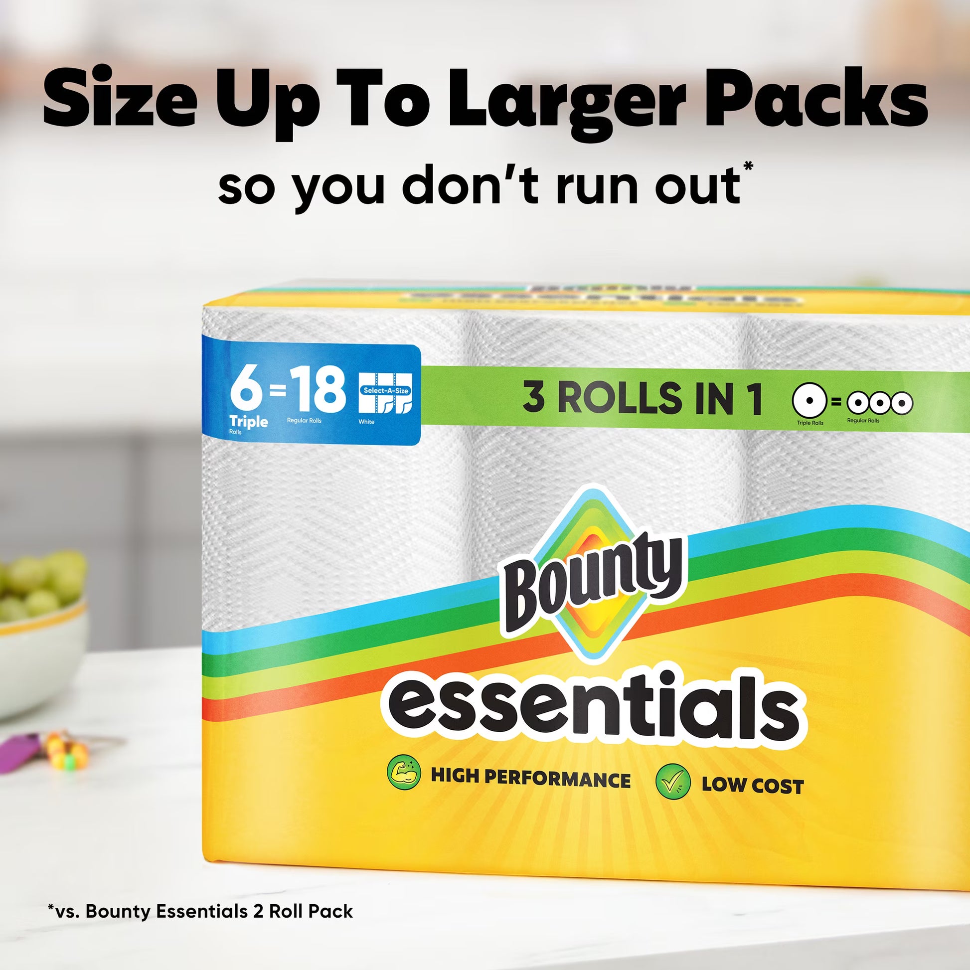 Bounty Essentials Select-A-Size Paper Towels, 12 Double Rolls