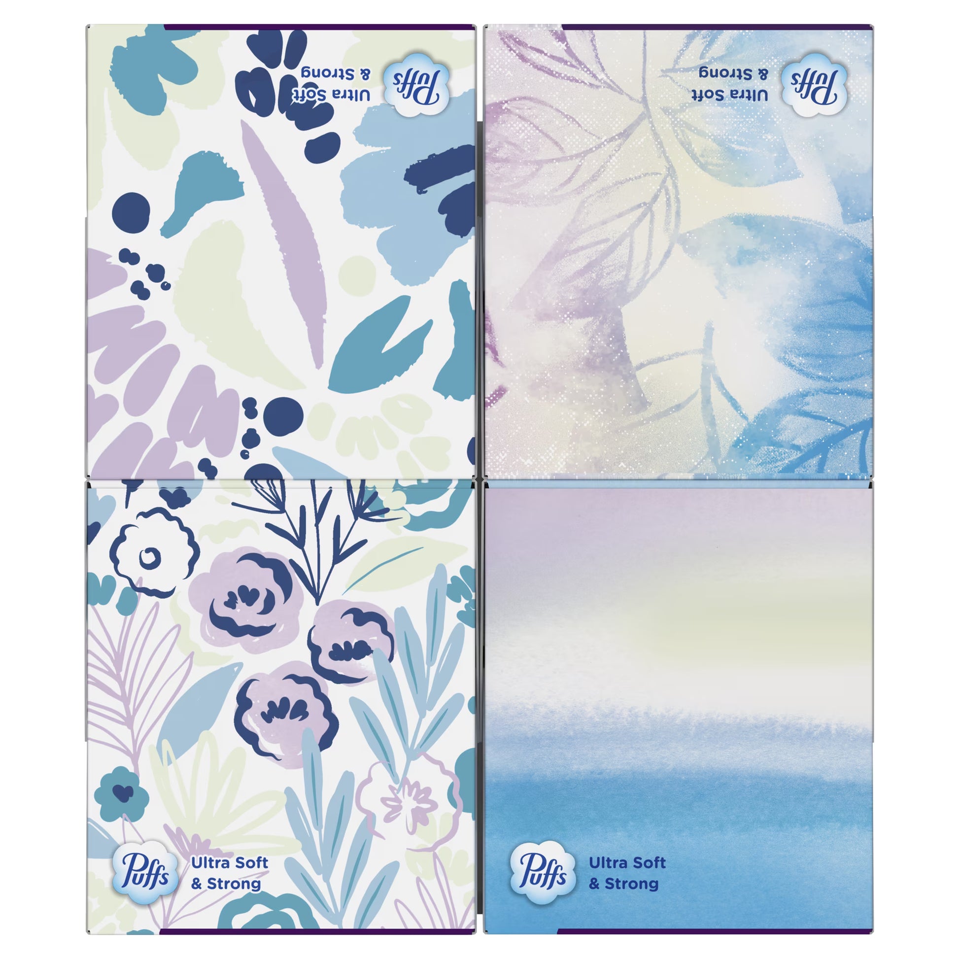Puffs Ultra Soft Facial Tissues, 4 Mega Cube Boxes