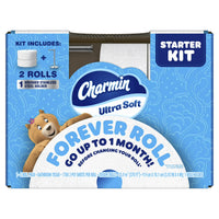 Charmin Ultra Soft Forever Roll Starter Kit, Holder + 2 Giant Rolls
