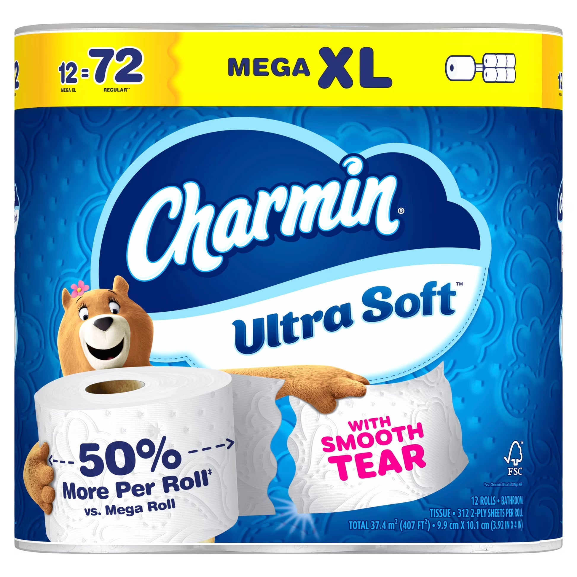 Charmin Ultra Soft Toilet Paper, 12 Mega XL Rolls