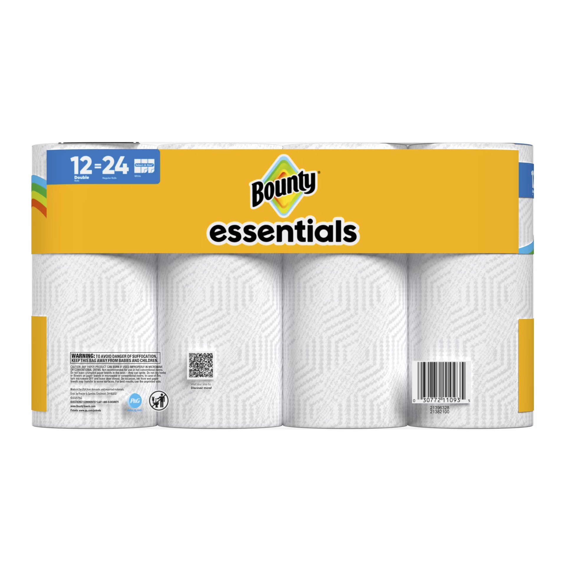 Bounty Essentials Select-A-Size Paper Towels, 12 Double Rolls