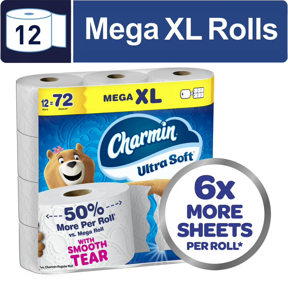 Charmin Ultra Soft Toilet Paper, 12 Mega XL Rolls