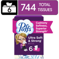 Puffs Ultra Soft Facial Tissues, 6 Family Size Boxes