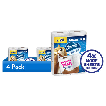 Charmin Ultra Soft Toilet Paper, 4-Pack (24 Mega Rolls Total)