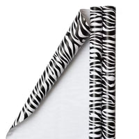 JAM Paper Black & White Zebra Wrapping Paper, 2 Rolls, 50 Sq Ft Total