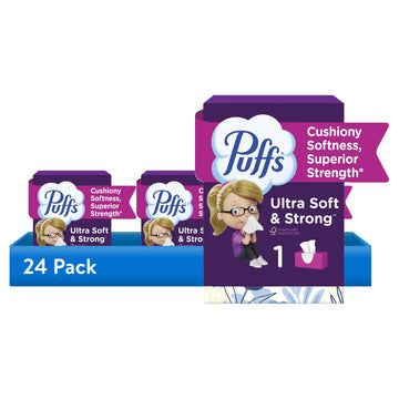 Puffs Ultra Soft Facial Tissues, 24-Box Case, Family Size