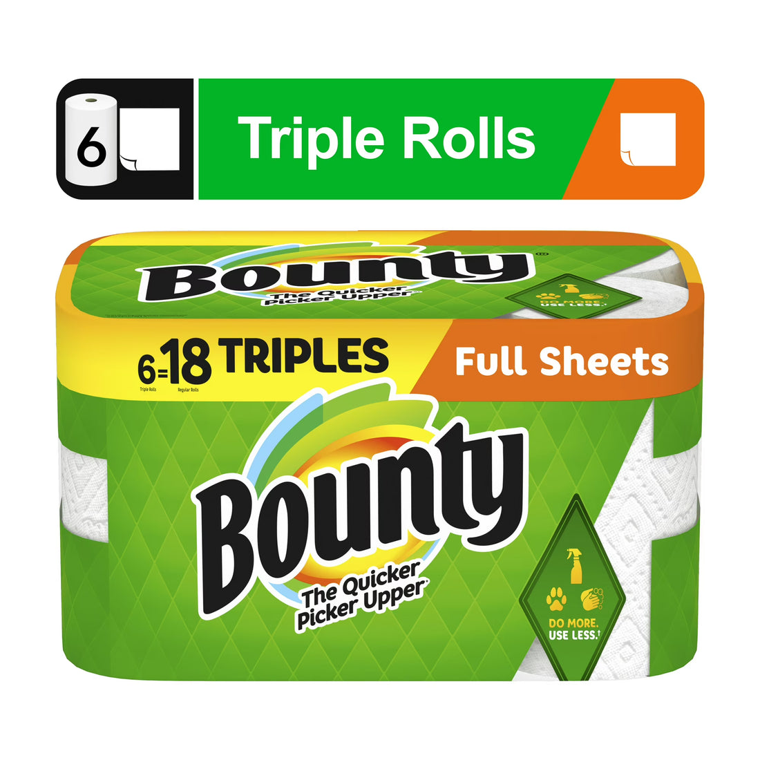 Bounty Full Sheet Paper Towels, 6 Triple Rolls