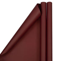 JAM Paper Matte Burgundy Wrapping Paper, 2 Rolls, 50 Sq Ft Total