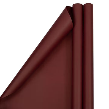 JAM Paper Matte Burgundy Wrapping Paper, 2 Rolls, 50 Sq Ft Total