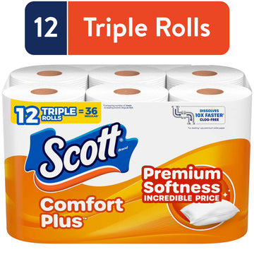 Scott ComfortPlus Toilet Paper, 12 Rolls, 231 Sheets