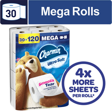 Charmin Ultra Soft Toilet Paper, 30 Mega Rolls