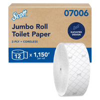 Scott Coreless Jumbo Roll Toilet Paper, 12-Roll Case, 1,150 ft Each