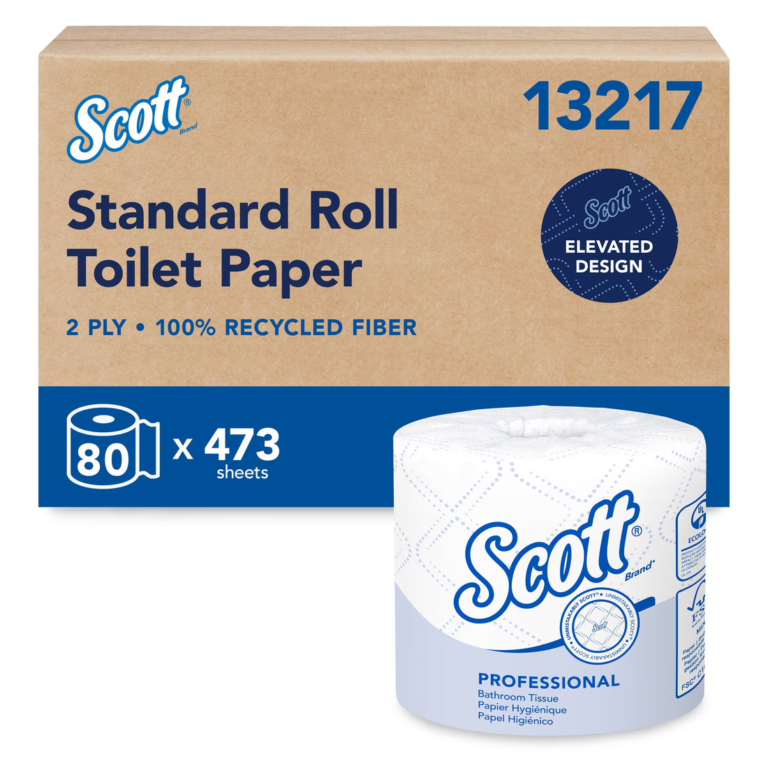 Scott Professional Recycled Fiber Toilet Paper, 80-Roll Case