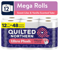 Quilted Northern Ultra Plush Toilet Paper, Sweet Lilac & Vanilla Scented Tube, 12 Mega Rolls