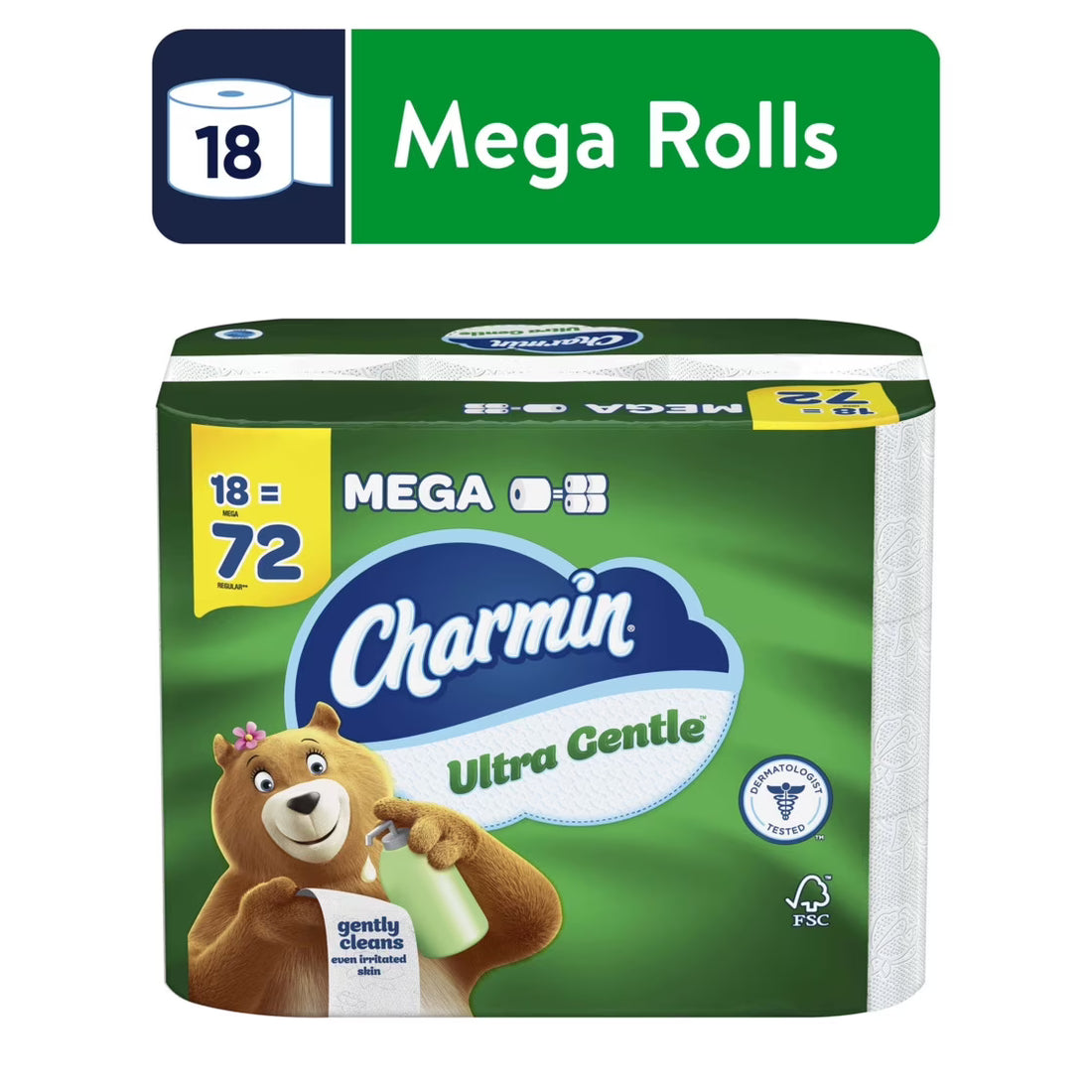 Charmin Ultra Gentle Lotion Toilet Paper, 18 Mega Rolls