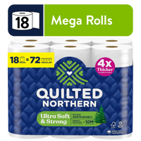 Quilted Northern Ultra Soft & Strong Toilet Paper, 18 Mega Rolls