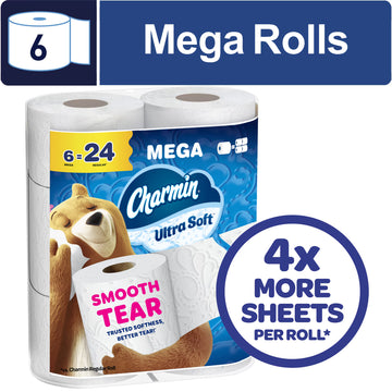 Charmin Ultra Soft Toilet Paper, 6 Mega Rolls